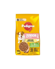 PEDIGREE Junior Mini 500 g hrană căței rase mici, pui și legume