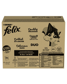 FELIX Fantastic DUO mix gusturi în jeleu hrană umedă pisici 120x85 g