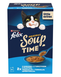 FELIX Original Soup hrană complementară pisici supă pește 6x48 g