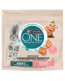 PURINA ONE Bifensis Grain Free Adult cu somon 1,1 kg hrană pentru pisici adulte