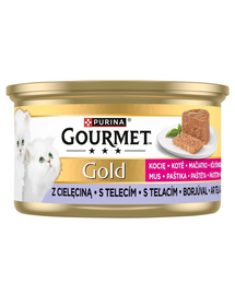 GOURMET Gold Kitten Mousse hrană umedă pisoi vițel 85 g