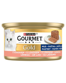 GOURMET Gold Mousse hrană umedă pisici somon 85 g