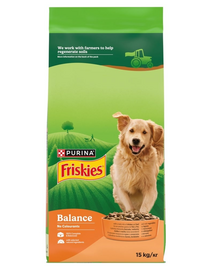 FRISKIES Balance hrană uscată câini pui, vită și legume 15 kg (10+5 kg)