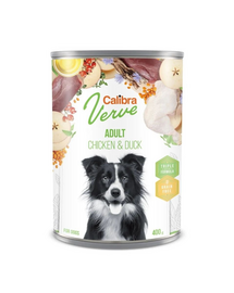 Calibra Dog Verve GF Adult Chicken & Duck hrană umedă fără cereale cu pui și rață pentru câini adulți 400 g