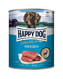 HAPPY DOG Sensible Pure Sweden hrană umedă pentru câini cu carne de cerb 800 g