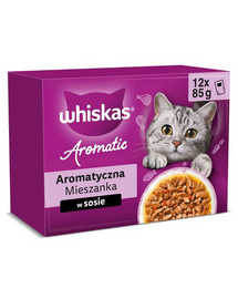 WHISKAS Adult Aromatic Mix 12x85g bucăți în sos, hrană umedă pisici