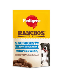 Recompense câini naturale cu porc PEDIGREE Ranchos Sausages 60 g fără cereale