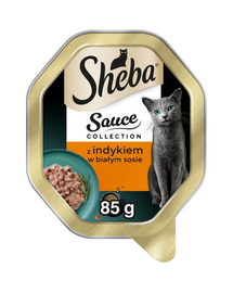 SHEBA Sauce Collection curcan în sos alb 85 g hrană pentru pisici