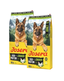 JOSERA High Protein Adult Chicken 2x12,5kg hrană bogată în energie pentru câini sportivi