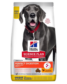 HILL'S Science Plan Canine Adult Large Perfect Digestion Chicken and Brown Rice 14kg + 3 conserve GRATIS