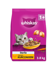 WHISKAS Sterile cu pui delicios 3,8 kg hrană pisici sterilizate