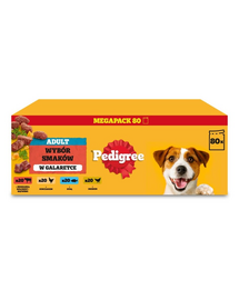 PEDIGREE Adult mix arome în jeleu 80x100 g hrană umedă câini