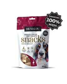 DR MALOU Cuburi din piept de rață 50 g recompense pentru câini 100% liofilizate