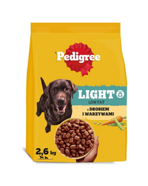 Hrană uscată câini adult light PEDIGREE 2,6 kg cu pui și legume pentru control greutate