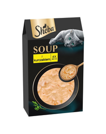 SHEBA Soup supă cu pui 4x40 g hrană umedă pentru pisici