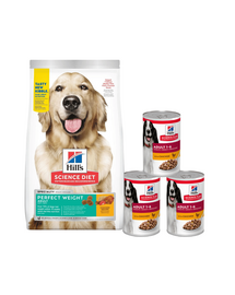 HILL'S Science Plan Adult 1+ Perfect Weight Large breed sucha karma z kurczakiem 12 kg + 3 puszki GRATIS