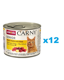 ANIMONDA Carny Senior Vită, Pui și Brânză 12x200 g