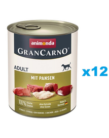 ANIMONDA GranCarno Adult with Tripe 12 x 800 g hrana cu rumen, caini adulti