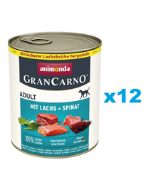 ANIMONDA GranCarno Adult łosoś i szpinak 12x800g