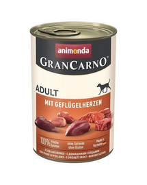 ANIMONDA GranCarno Adult with Poultry hearts 24x400 g hrana caini adulti, inimi de pasare