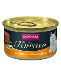 ANIMONDA Vom Feinsten Mousse hrană umedă tip mousse pentru pisici cu pui și iepure 85 g
