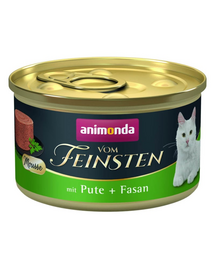 ANIMONDA Vom Feinsten Mousse hrană umedă tip mousse pentru pisici cu curcan și fazan 85 g