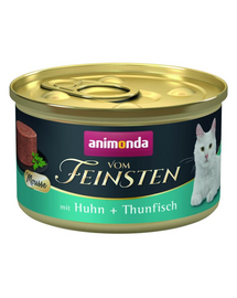 ANIMONDA Vom Feinsten Mousse hrană umedă tip mousse pentru pisici cu pui și ton 85 g
