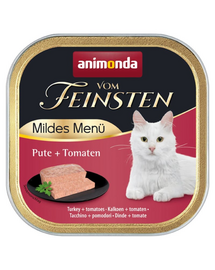 ANIMONDA Vom Feinsten Mild Menü hrană umedă tip pate pentru pisici cu curcan și roșii 100 g