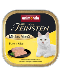 ANIMONDA Vom Feinsten Mild Menü hrană umedă tip pate pentru pisici cu curcan și brânză 100 g