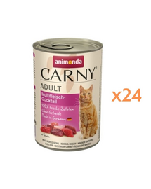 ANIMONDA Carny Adult hrană umedă pisici cocktail de carne 24x85 g
