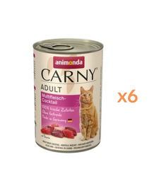 ANIMONDA Carny Adult hrană umedă pisici cocktail de carne 6x85 g
