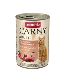 ANIMONDA Carny Adult pui, inimi de curcan și rață 24 x 400 g