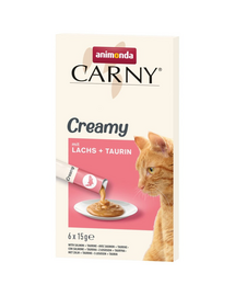 Animonda Carny Creamy cu somon și taurină 6x15 g gustare cremoasă pentru pisici