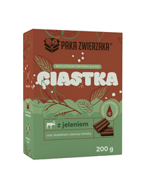 PAKA ZWIERZAKA biscuiți cu vânat și ceai verde 200 g gustări pentru câini