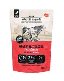WIEJSKA ZAGRODA Duo Vită cu rață hrană umedă pentru câini 500 g