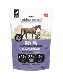 WIEJSKA ZAGRODA Monoproteinowa Carne de cal hrană umedă pentru câini 500 g