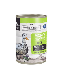 COUNTRY OF ANIMALS hrană umedă monoproteică cu rață pentru câini 400 g