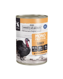 COUNTRY OF ANIMALS hrană umedă monoproteică cu curcan pentru pisoi 400 g
