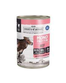 COUNTRY OF ANIMALS hrană umedă monoproteică cu vită pentru pisici 400 g