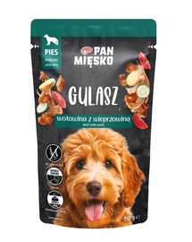 PAN MIĘSKO Gulaș cu vită și porc, hrană umedă pentru câini 150 g