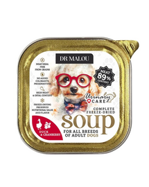 Hrană câini liofilizată supă rață și merișor pentru hidratare DR MALOU 12g