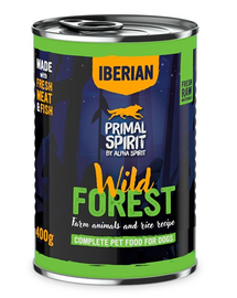 PRIMAL SPIRIT Iberian Wild Forest 400 g hrană pentru câini, cu porc și curcan