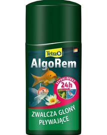 Soluție apă verde iaz contra alge plutitoare TETRA Pond AlgoRem 250 ml + Pond Sticks gratis