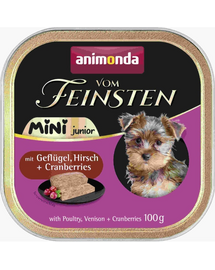 ANIMONDA Vom Feinsten Mini Junior 24x100g hrană umedă căței rase mici pui vânat
