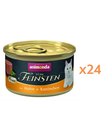 ANIMONDA Vom Feinsten Mousse hrană umedă tip mousse pentru pisici cu pui și iepure 24x85 g