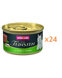 ANIMONDA Vom Feinsten Mousse hrană umedă tip mousse pentru pisici cu curcan și fazan 24x85 g