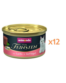 ANIMONDA Vom Feinsten Mousse hrană umedă tip mousse pentru pisici cu somon și pasăre 12x85 g