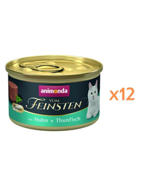 ANIMONDA Vom Feinsten Mousse hrană umedă tip mousse pentru pisici cu pui și ton 12x85 g