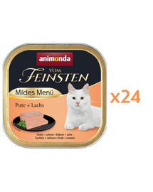 ANIMONDA Vom Feinsten Mild hrană umedă tip pate pentru pisici cu curcan și somon 24x100 g