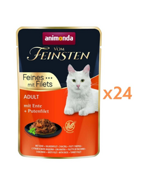 ANIMONDA Vom Feinsten Fines Adult hrană umedă pentru pisici cu vițel și file de pui 24x85 g